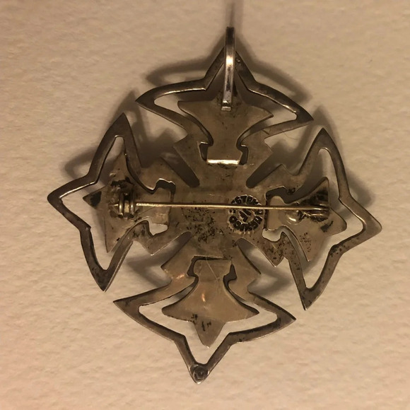 Vintage Mexican Miguel Melendez Sterling Sliver Canterbury Pendant Pin Brooch - Picture 2 of 2